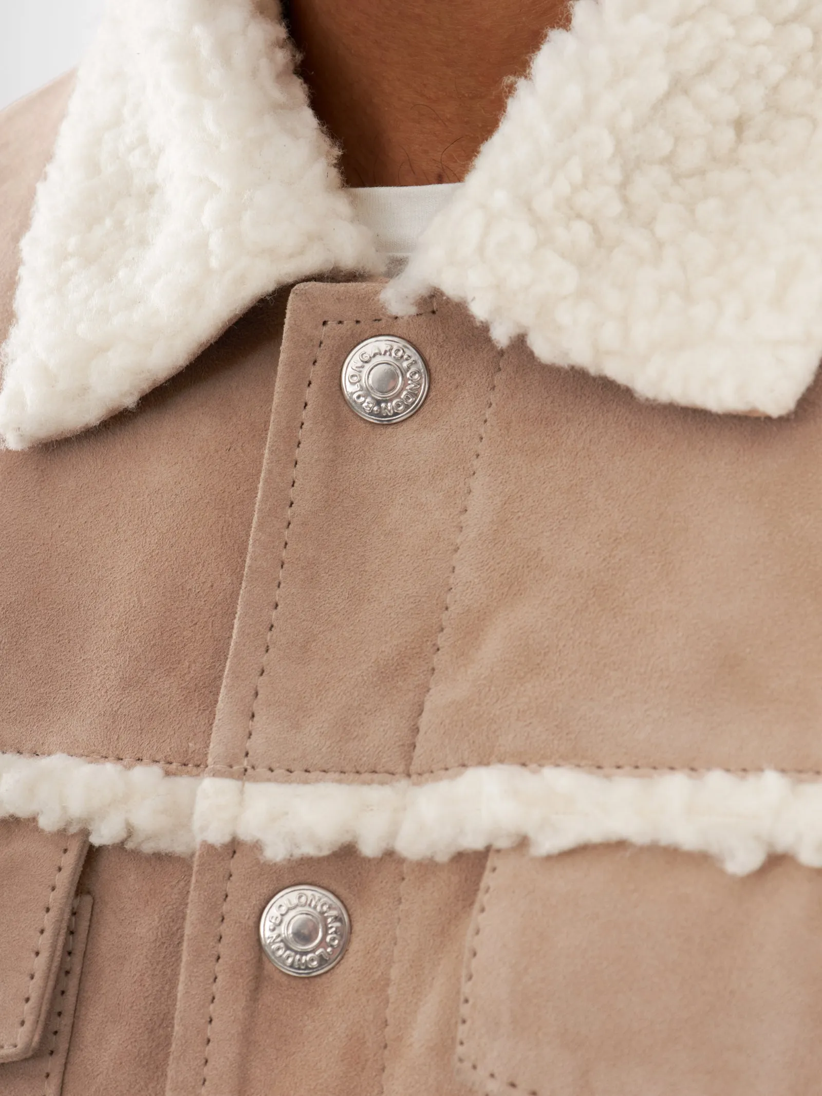 Real Suede Shearling Trucker Jacket