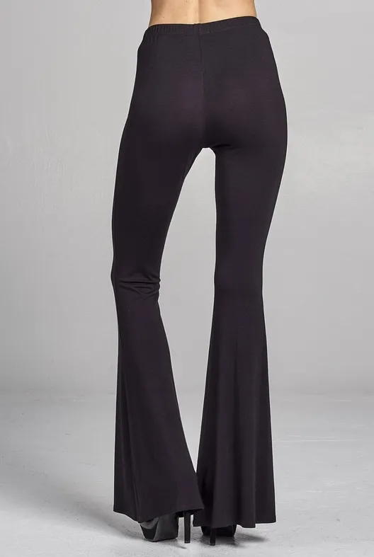 REBECCA SOLID FLARE PANTS BLACK