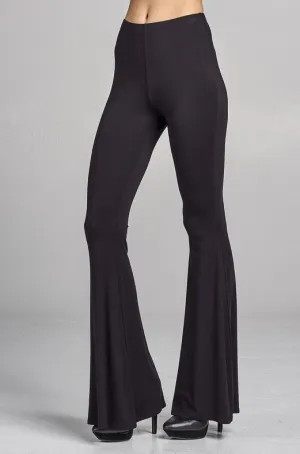 REBECCA SOLID FLARE PANTS BLACK