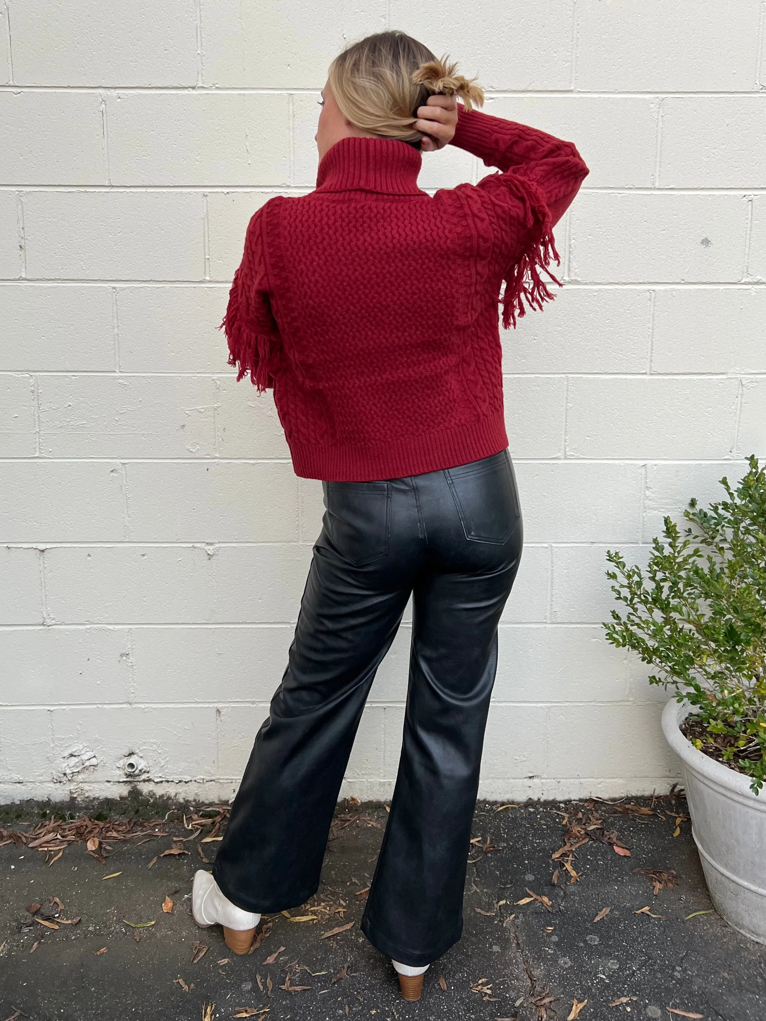 Rebel Faux Leather Wide Leg Pants