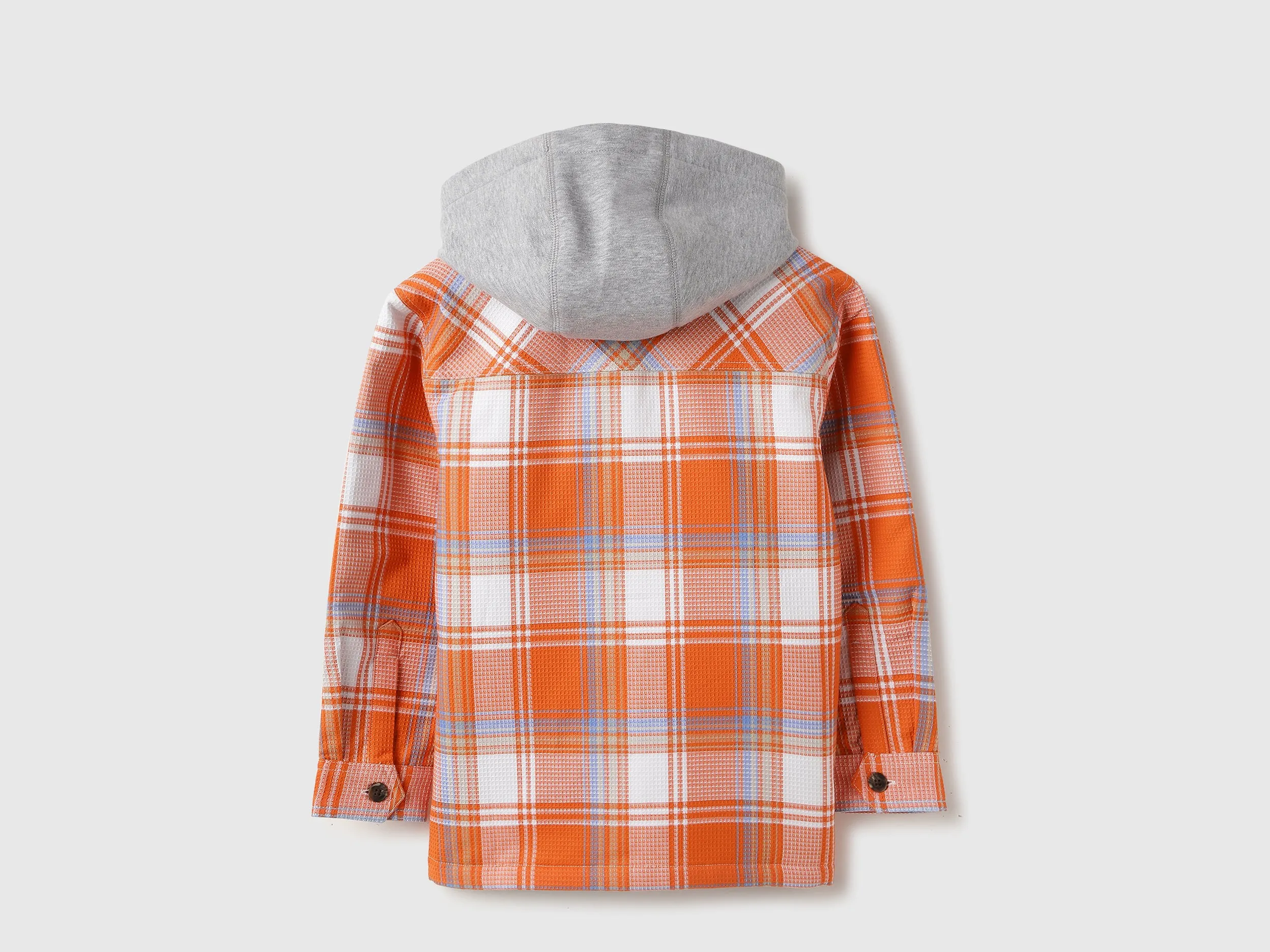 Regular Fit Hooded Neck Checkered Shirt