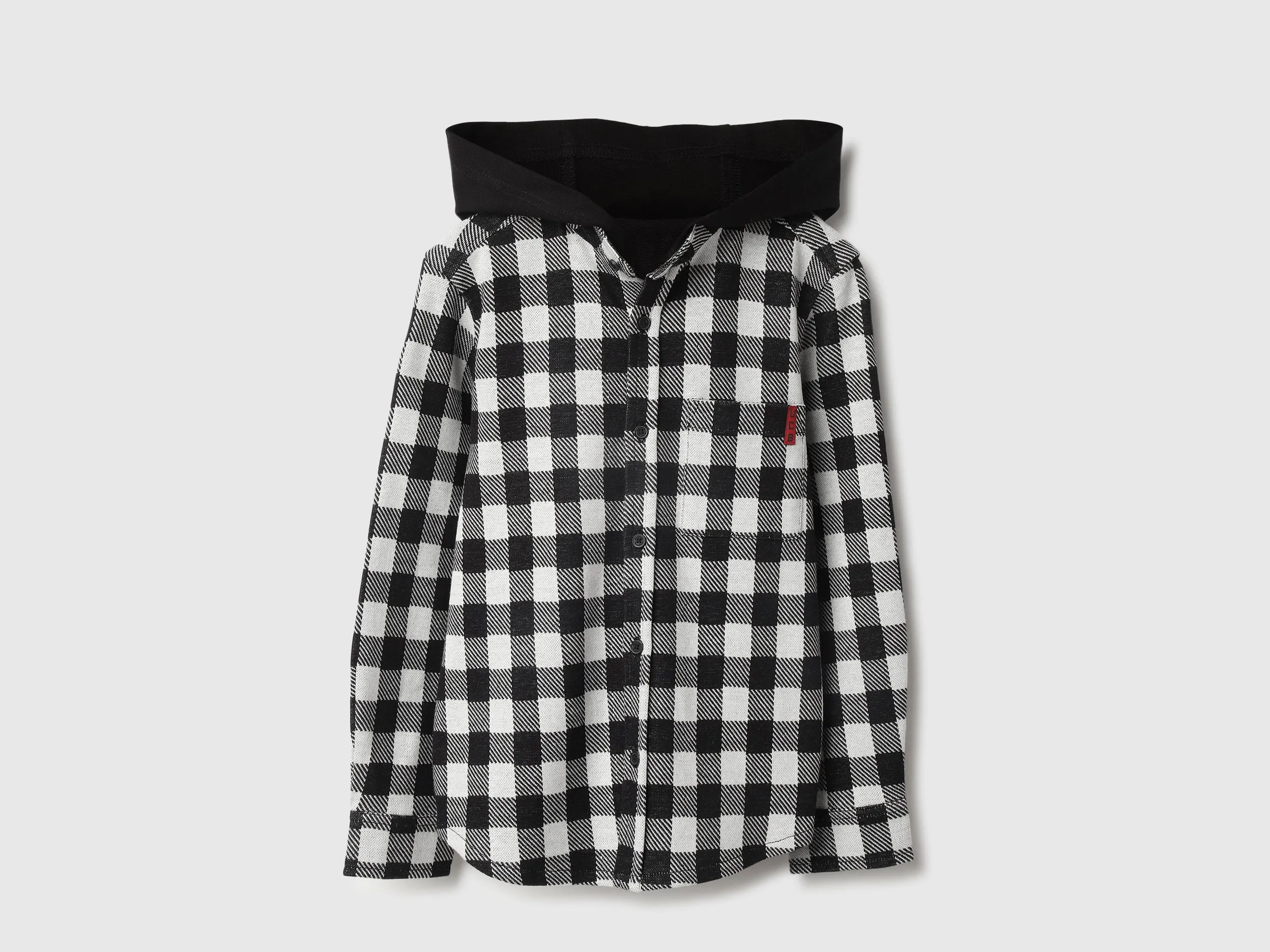 Regular Fit Hooded Neck Checkered Shirts
