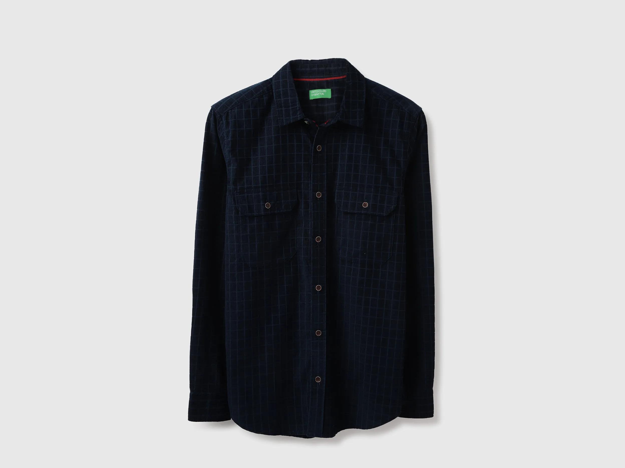 Regular Fit Spread Collar Checkered Shirt