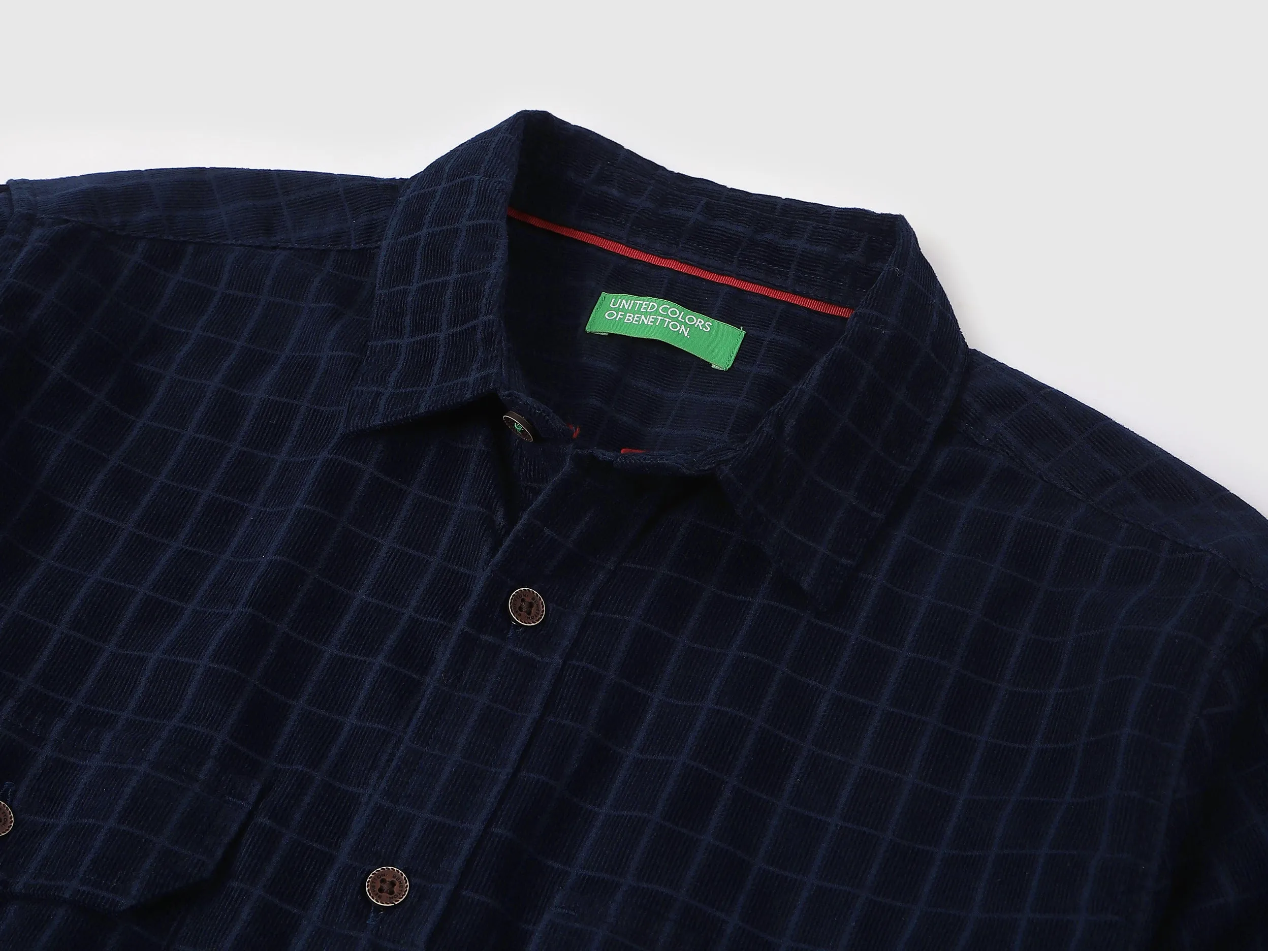 Regular Fit Spread Collar Checkered Shirt