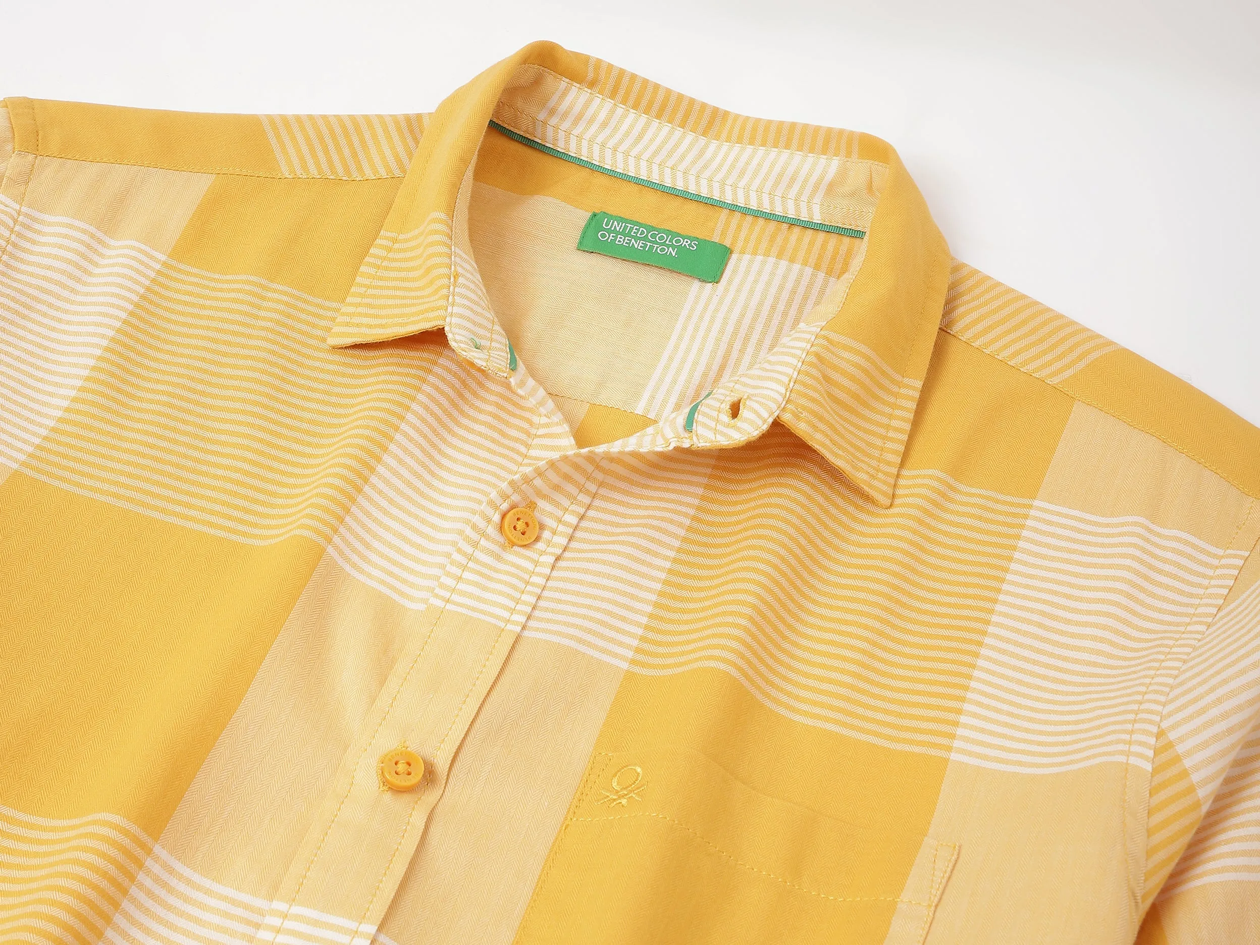Regular Fit Spread Collar Checkered Shirt