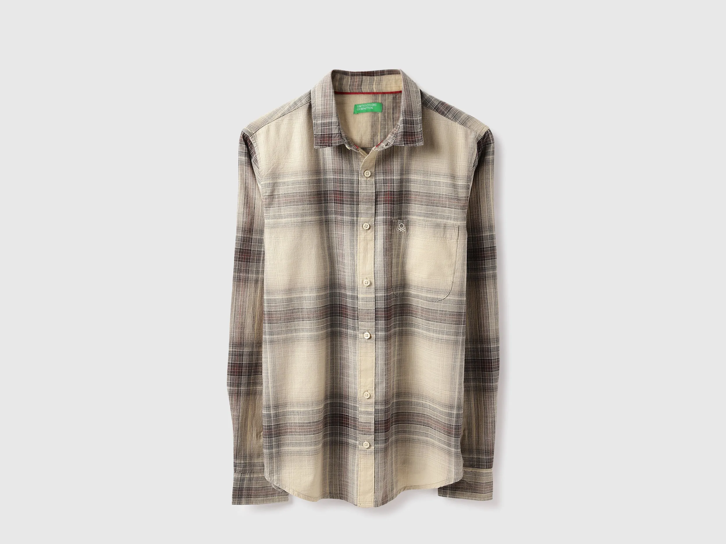 Regular Fit Spread Collar Checkered Shirt