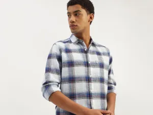 Regular Fit Spread Collar Checkered Shirt
