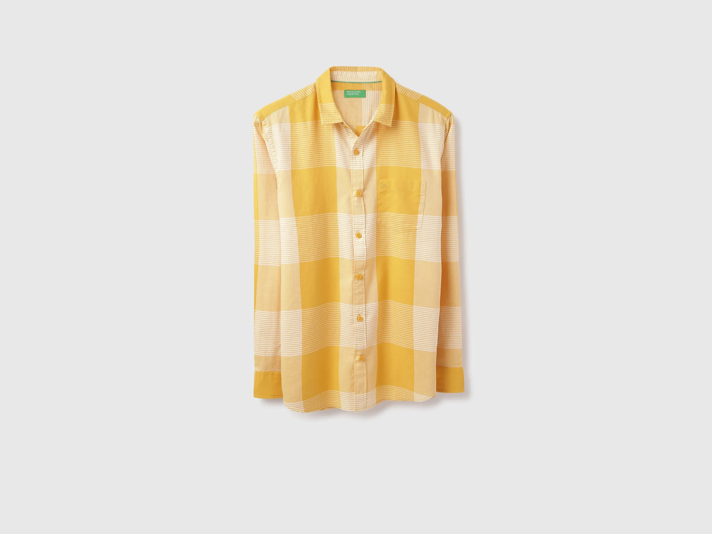 Regular Fit Spread Collar Checkered Shirt