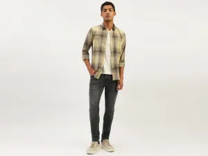 Regular Fit Spread Collar Checkered Shirt