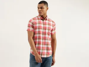 Regular Fit Spread Collar Checkered Shirts