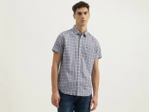 Regular Fit Spread Collar Checkered Shirts