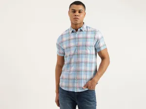 Regular Fit Spread Collar Checkered Shirts