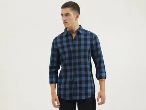 Regular Fit Spread Collar Checkered Shirts