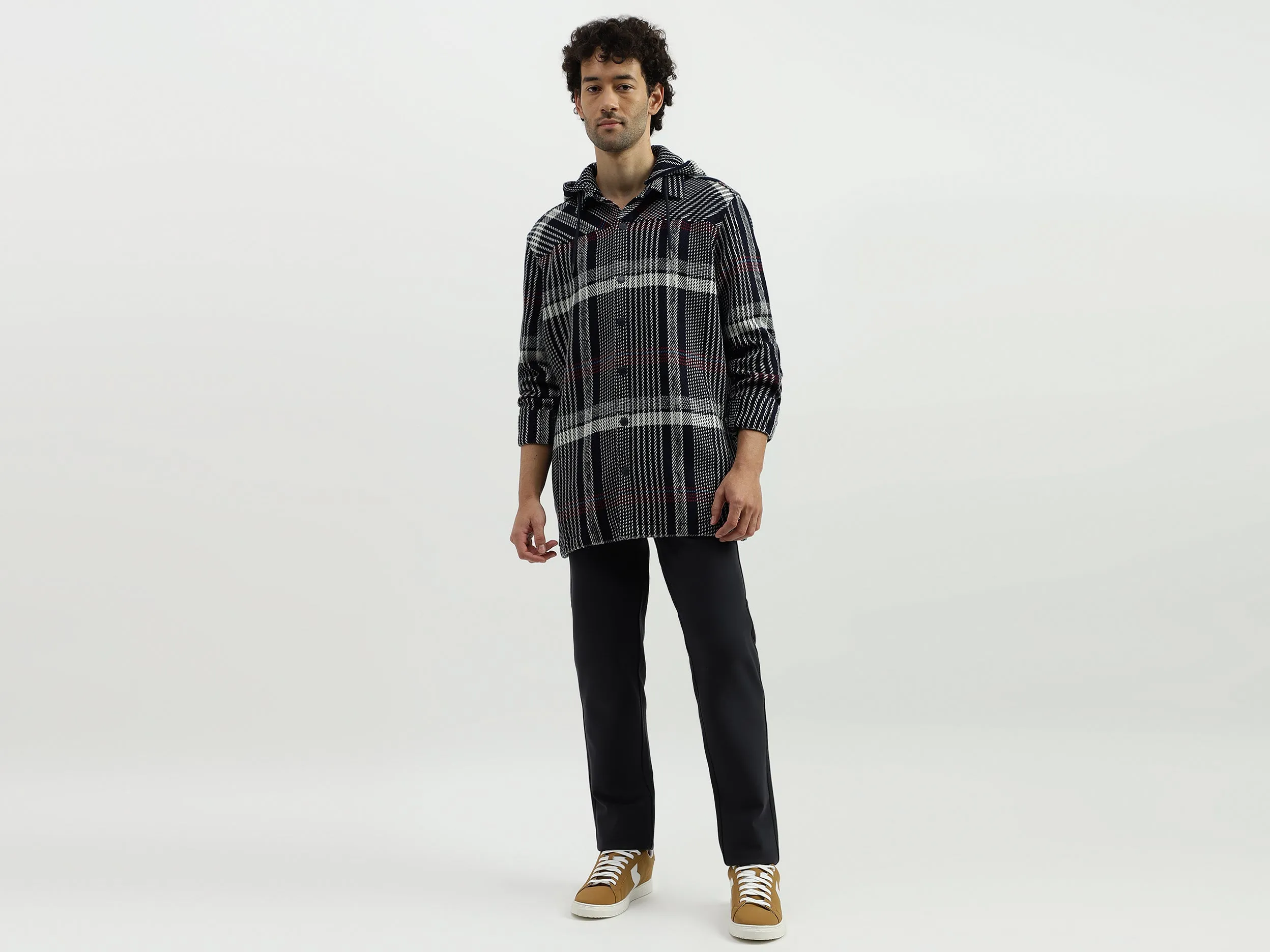 Regular Hooded Neck Checkered Shirts