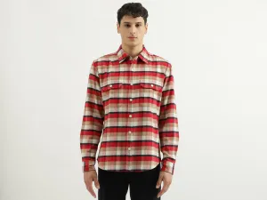 Regular Spread Collar Checkered Shirts