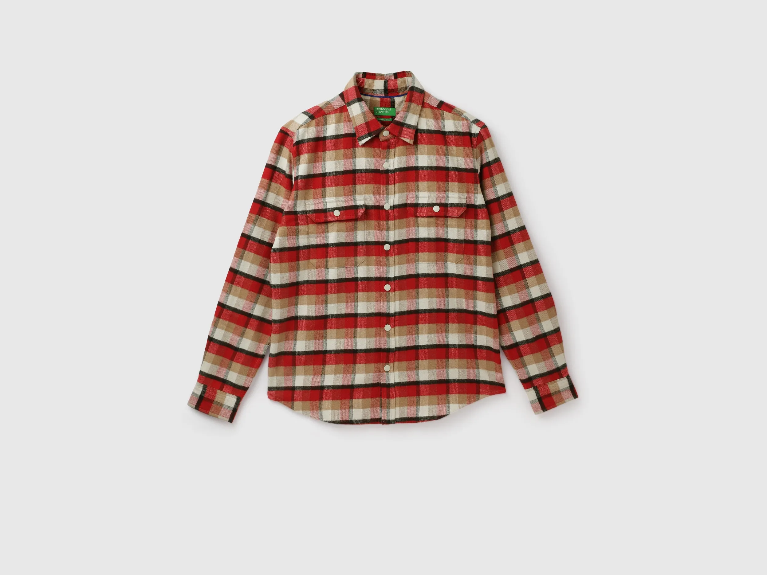 Regular Spread Collar Checkered Shirts