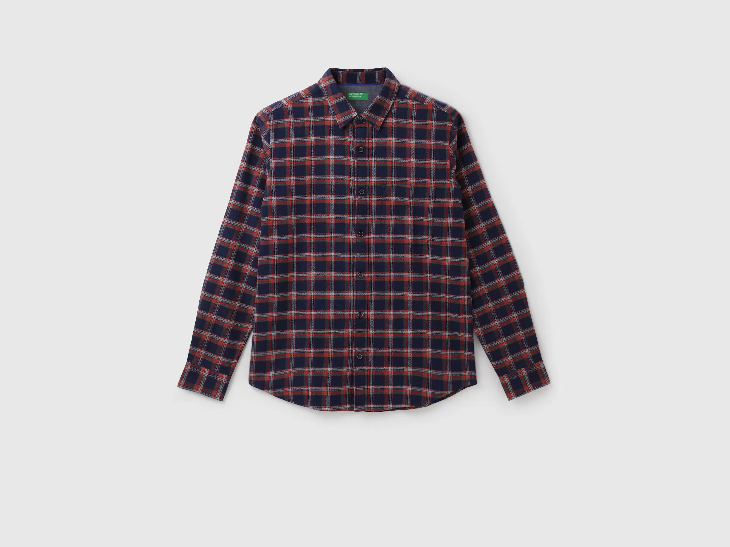 Regular Spread Collar Checkered Shirts