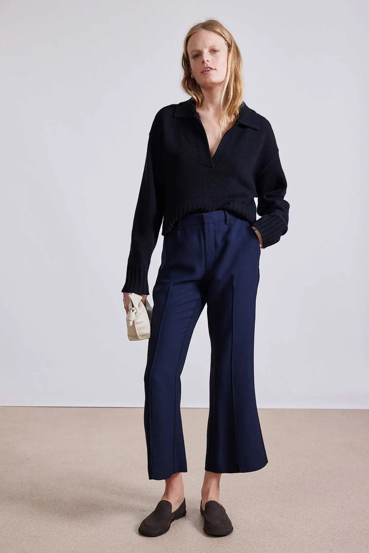 Rene Flare Trouser in Midnight