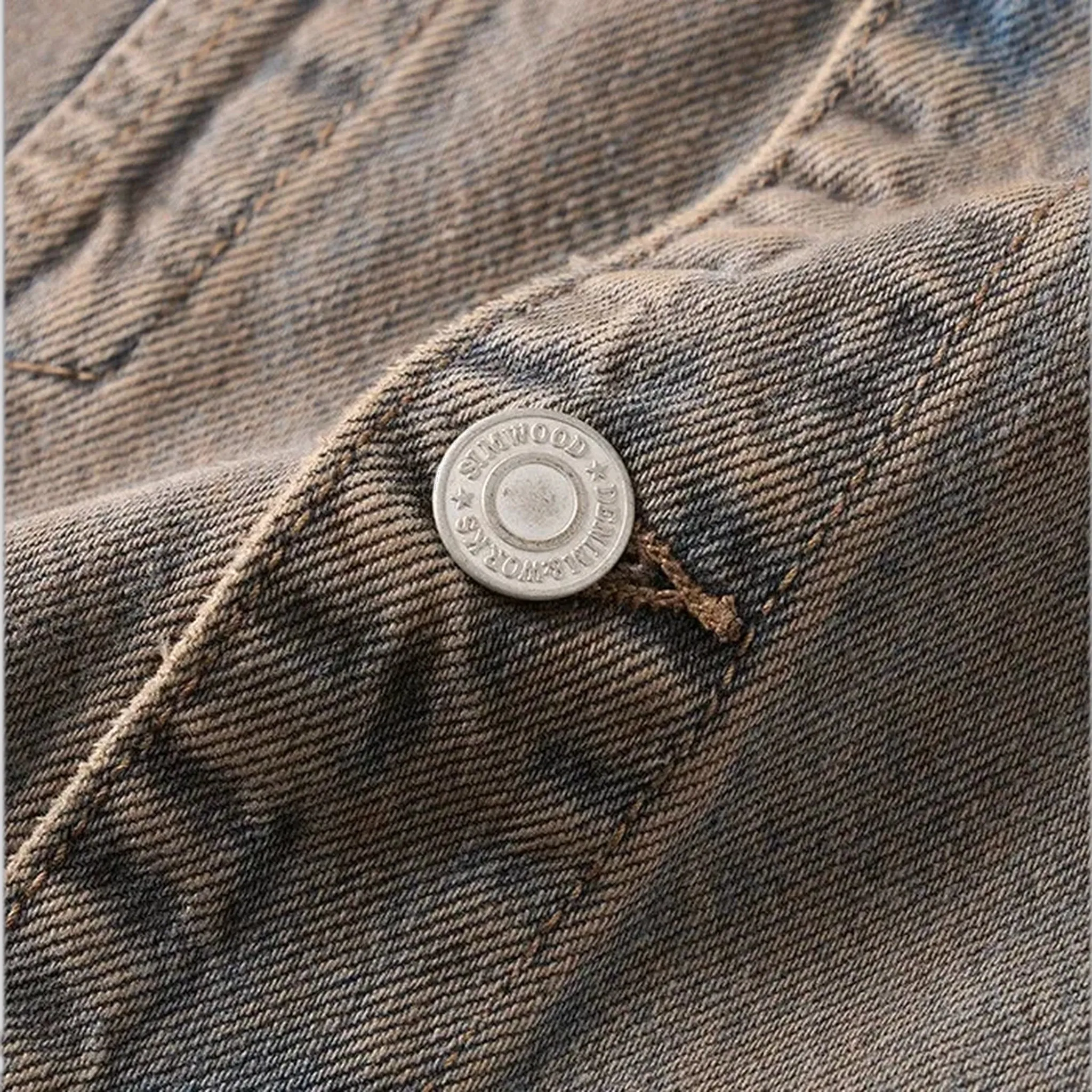 Retro style men's jean trucker jacket
