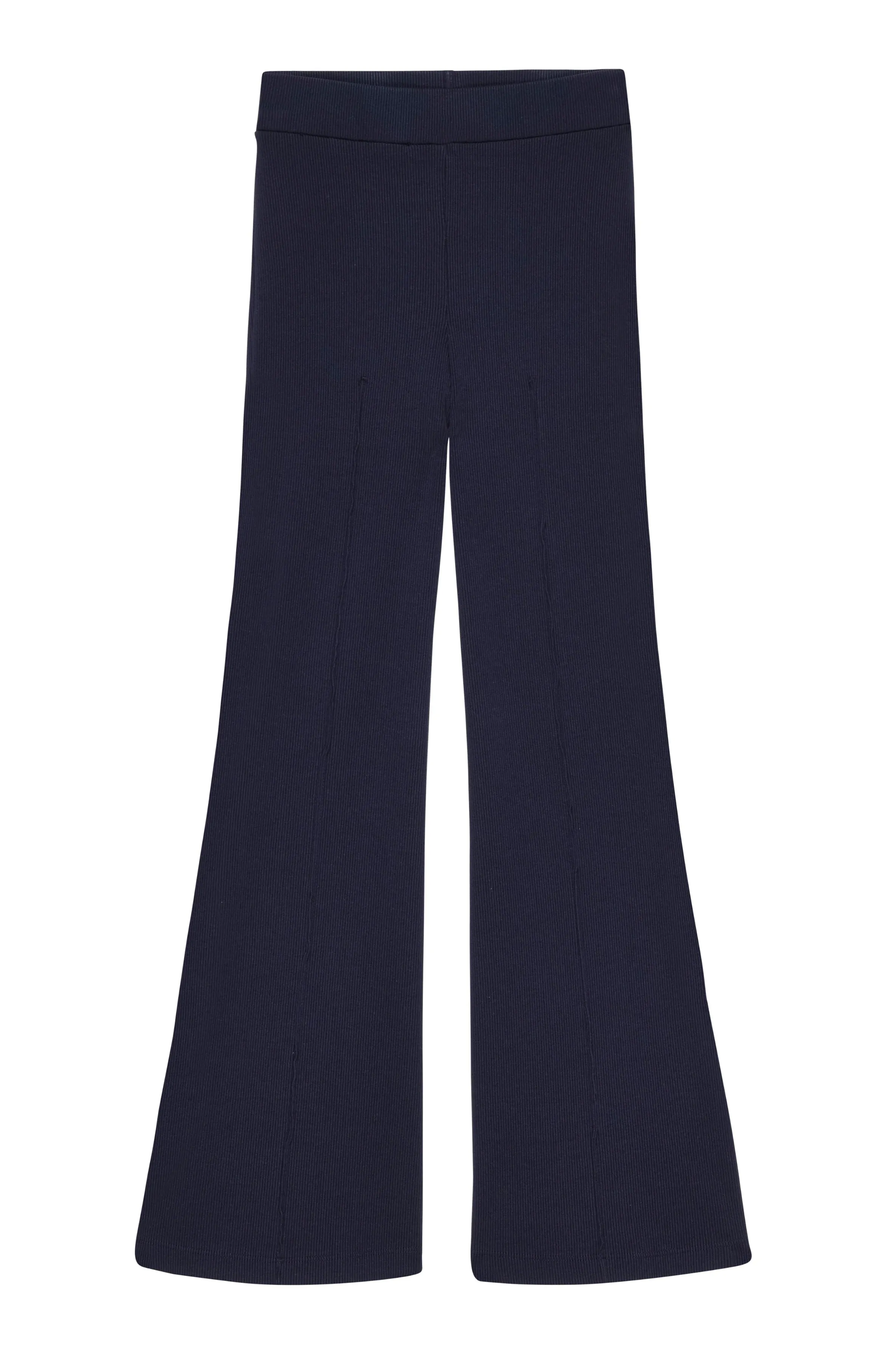 Rib Kick Flare Pant in Navy