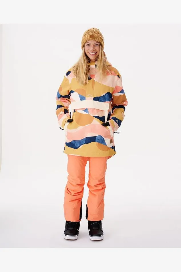 RIP CURL WOMENS RIDER ANORAK SNOW JACKET - MULTICO