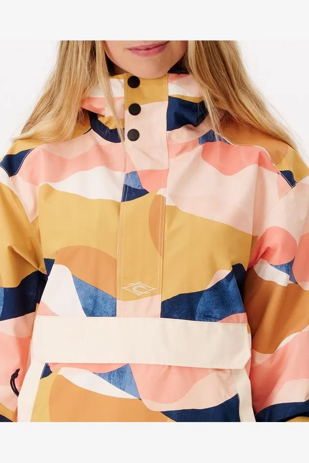 RIP CURL WOMENS RIDER ANORAK SNOW JACKET - MULTICO