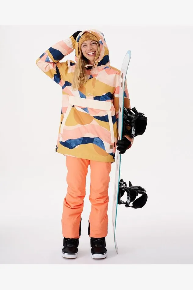 RIP CURL WOMENS RIDER ANORAK SNOW JACKET - MULTICO