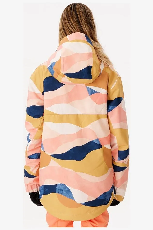 RIP CURL WOMENS RIDER ANORAK SNOW JACKET - MULTICO