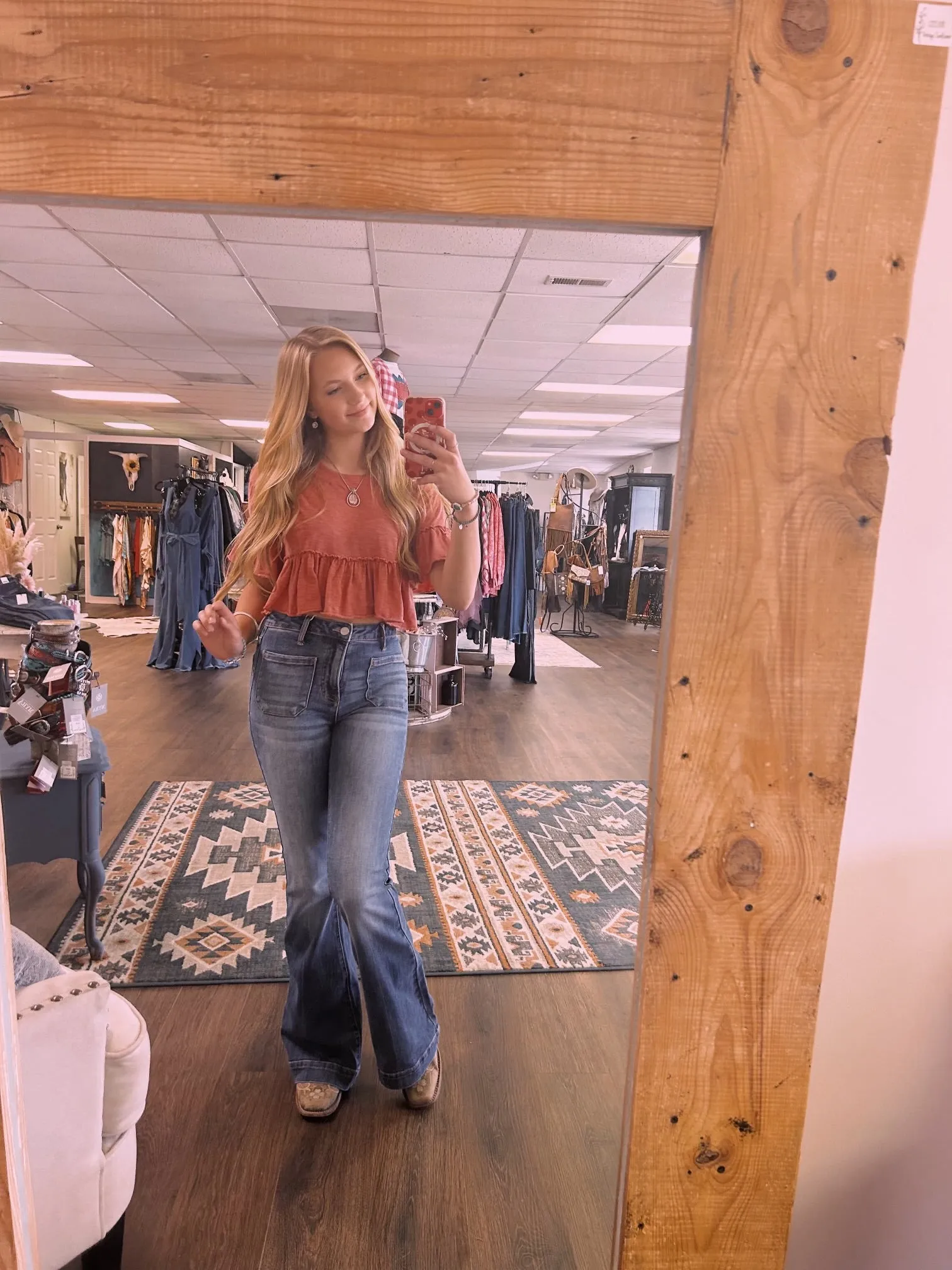 Risen Flare High Rise Denim