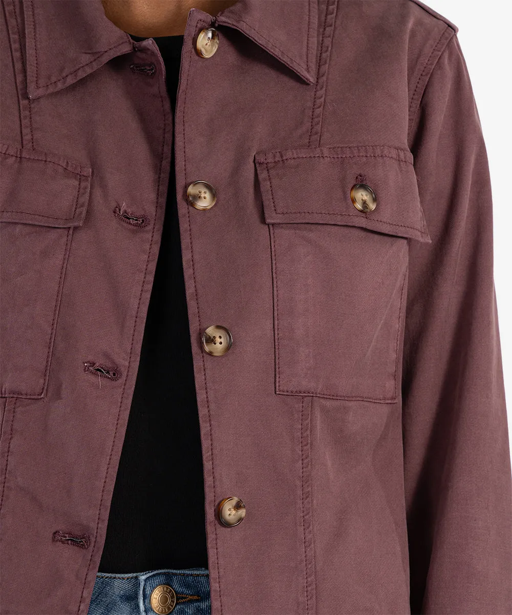 Rosalyn Twill Trucker Jacket - Amethyst