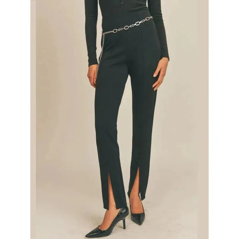 ROUNDABOUT FRONT SLIT FLARE PANTS