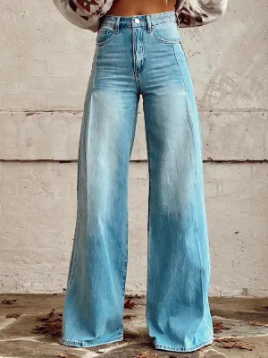 Sage - Casual Blue Wide Leg Pants