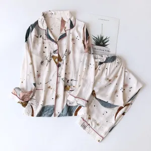 Satin Print Pajama Set