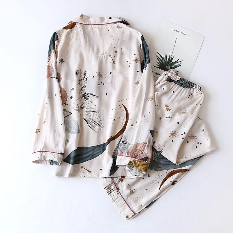 Satin Print Pajama Set