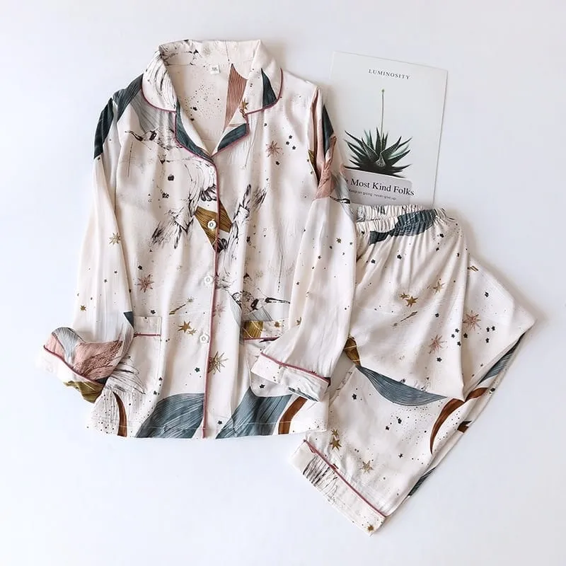 Satin Print Pajama Set