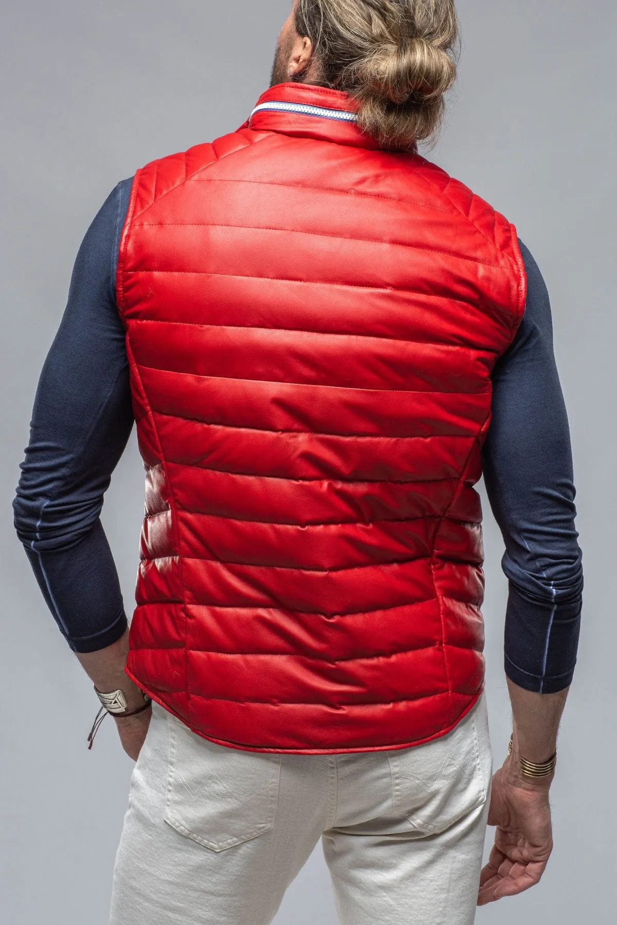 Saxan Leather Vest In Red