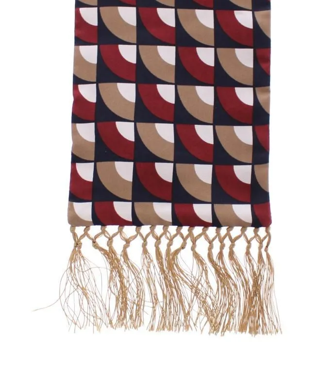 Scarf Men's Blue Red Beige Pattern Silk Cashmere