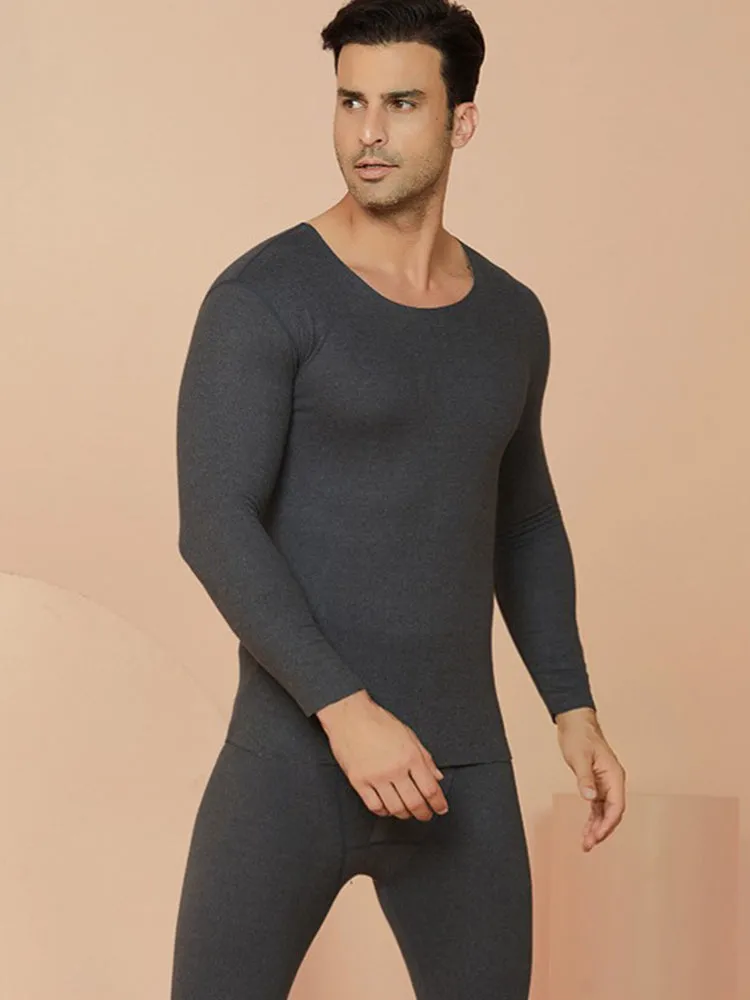 Seamless Warm Thermal Couple Silk Pajamas Set