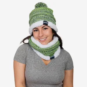 Seattle Seahawks Womens Color Wave Chunky Beanie & Gaiter Scarf Set