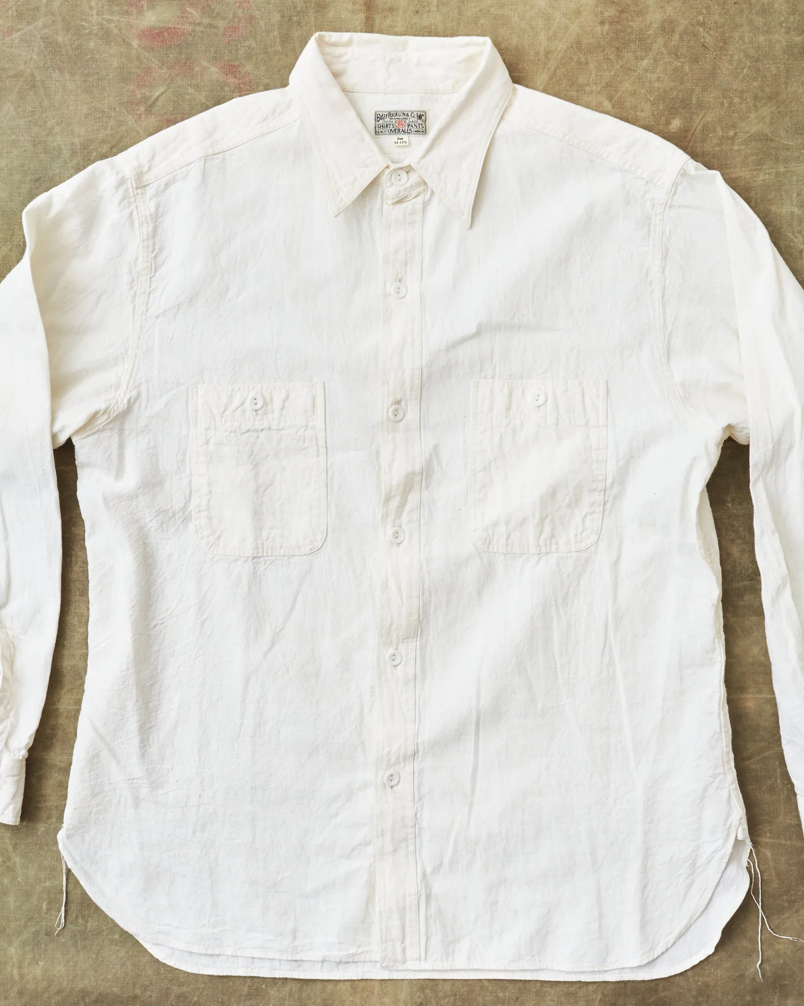 Second Hand Buzz Rickson's White Chambray Shirt White Size XL