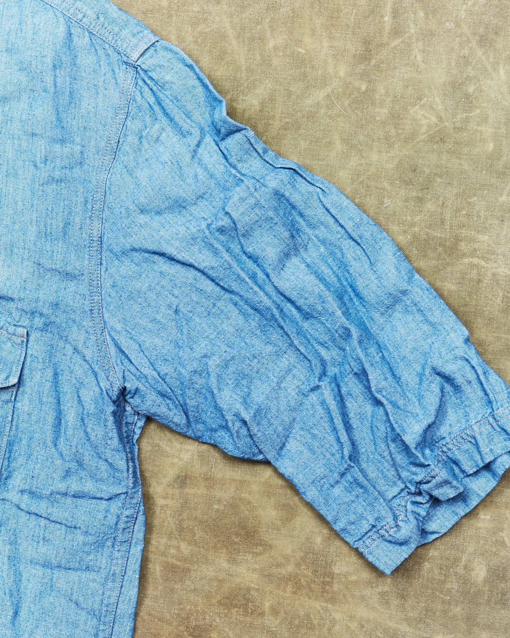 Second Hand Indigofera Delray Cotton / Linen Indigo Chambray Shirt Size  M