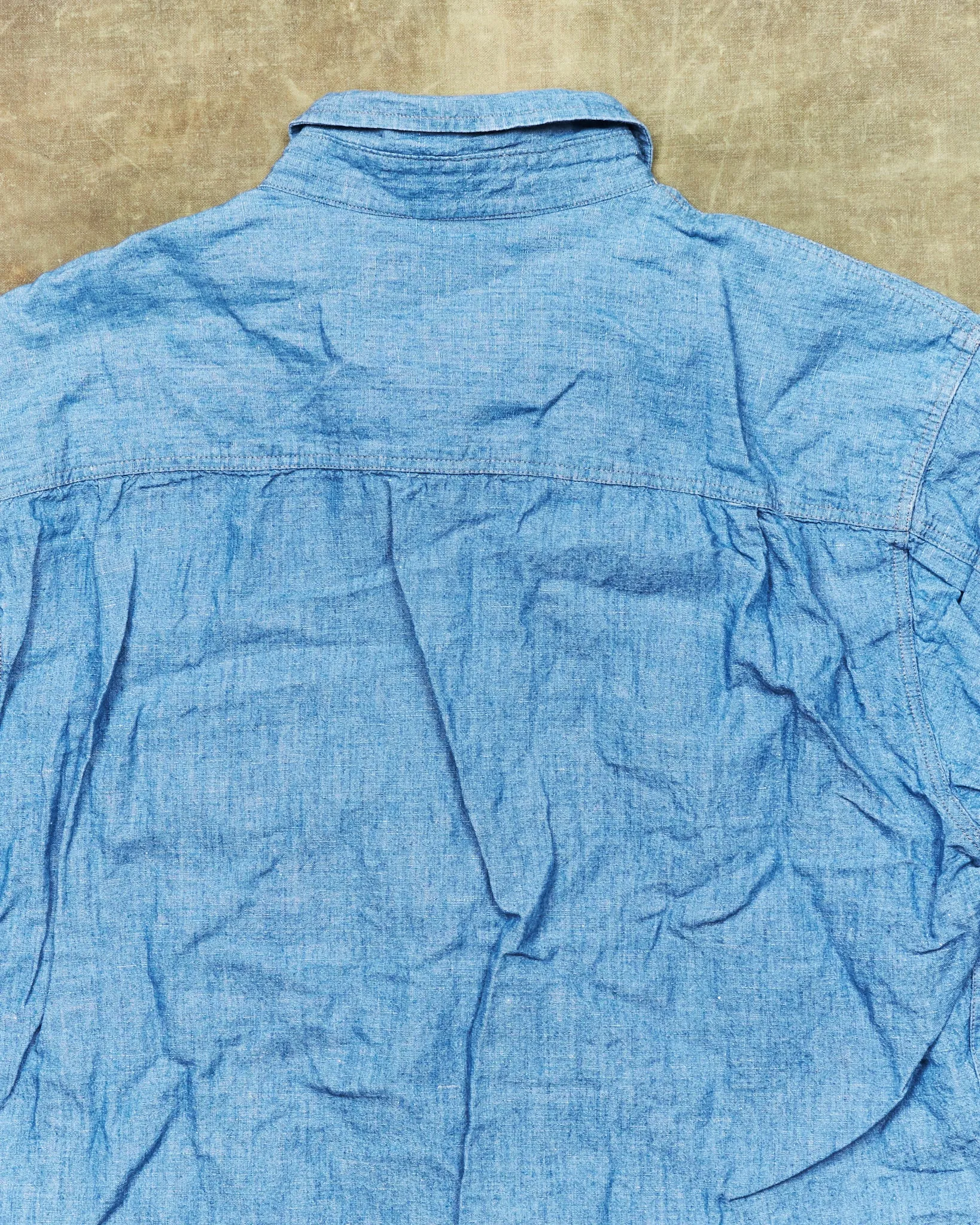 Second Hand Indigofera Delray Cotton / Linen Indigo Chambray Shirt Size  M