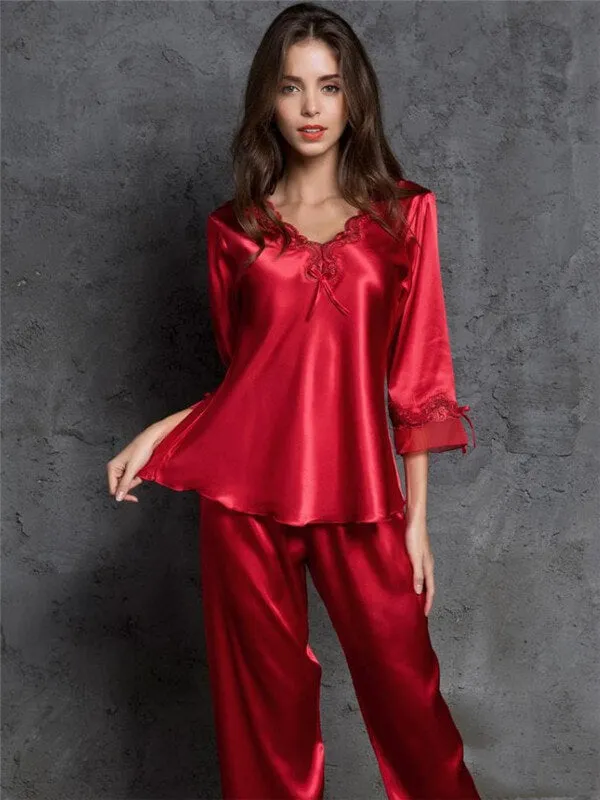 Sexy Silk Imitation Pajamas