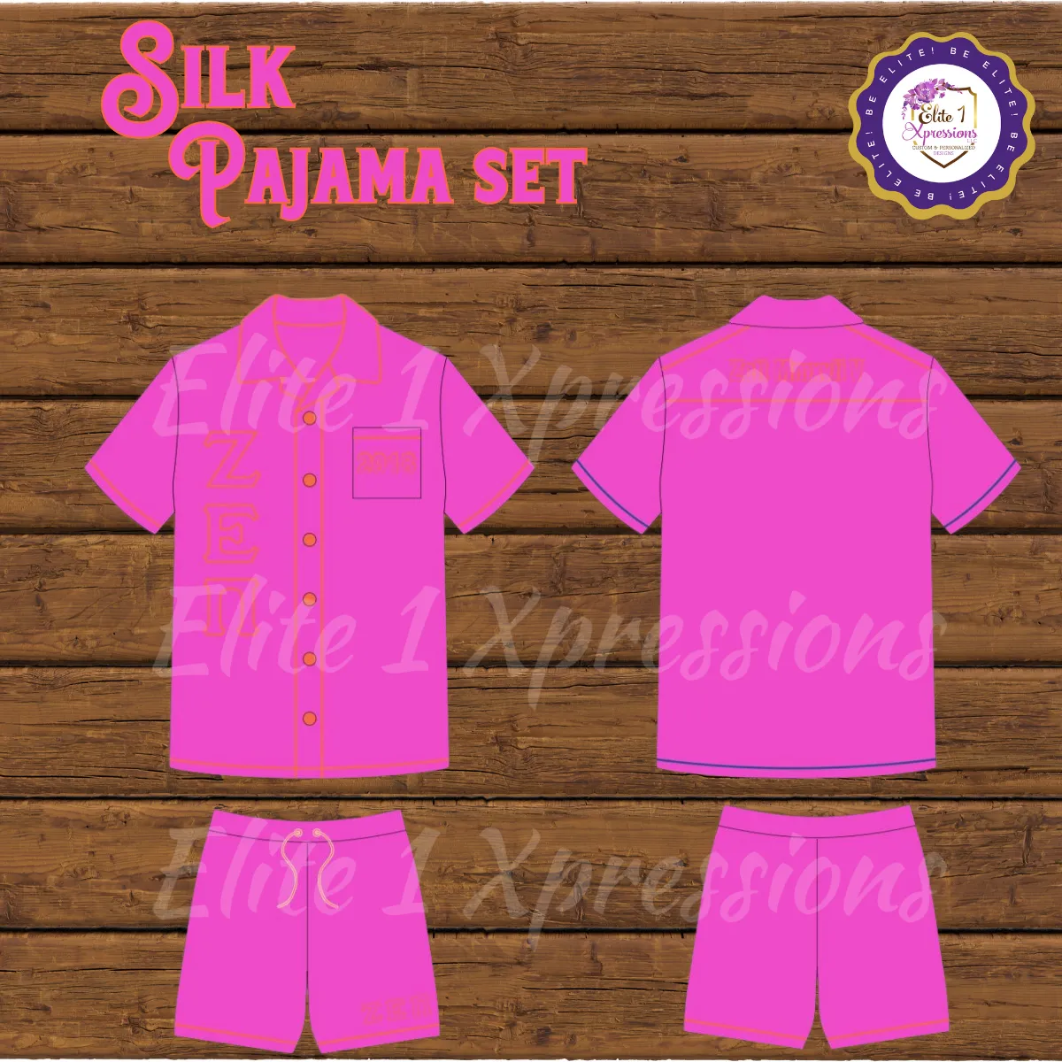 Silk Pajama Set ~ Zeta Epsilon Pi