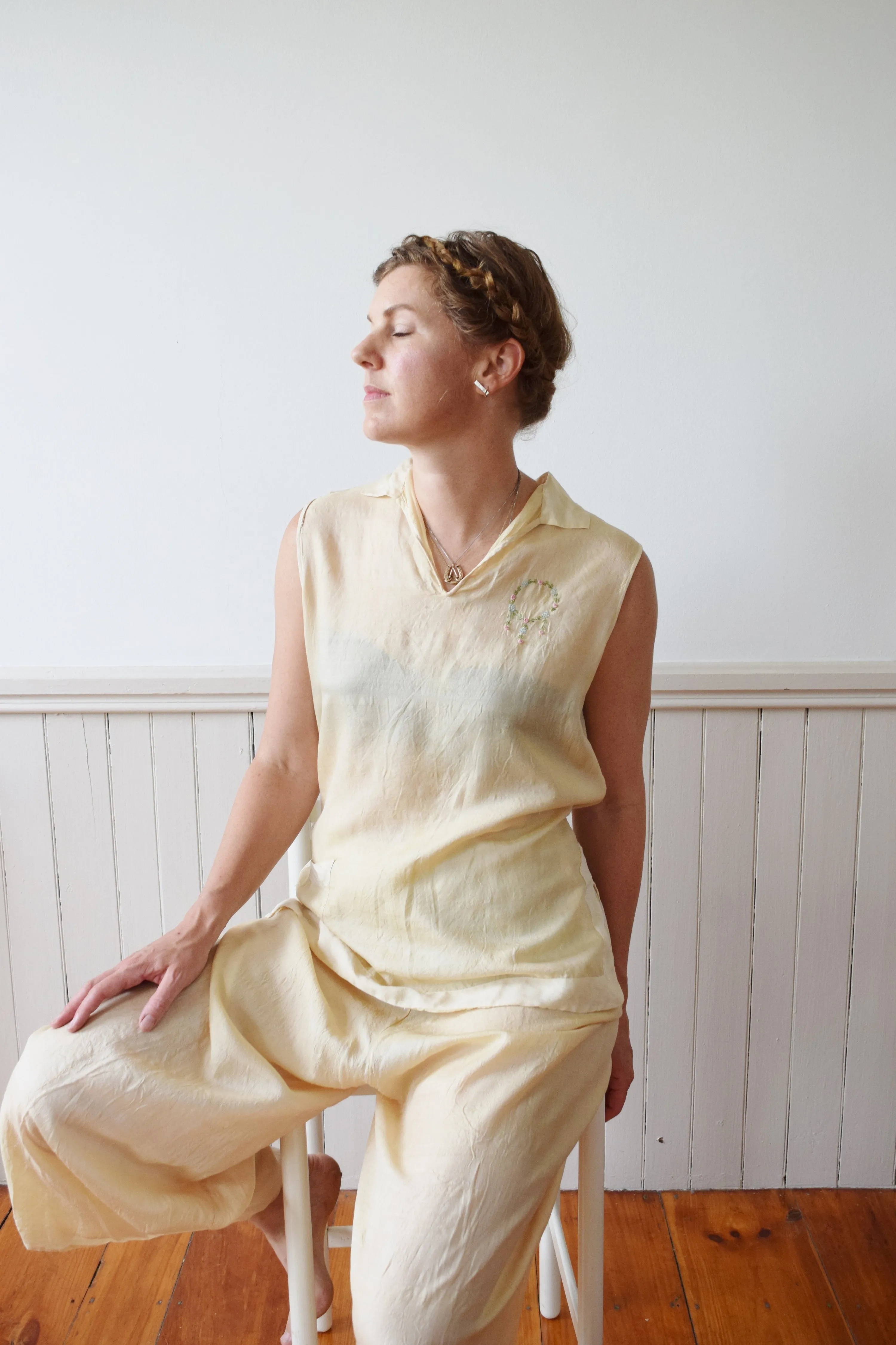 Silk Pongee Lounge Set | 1920s/30s | L