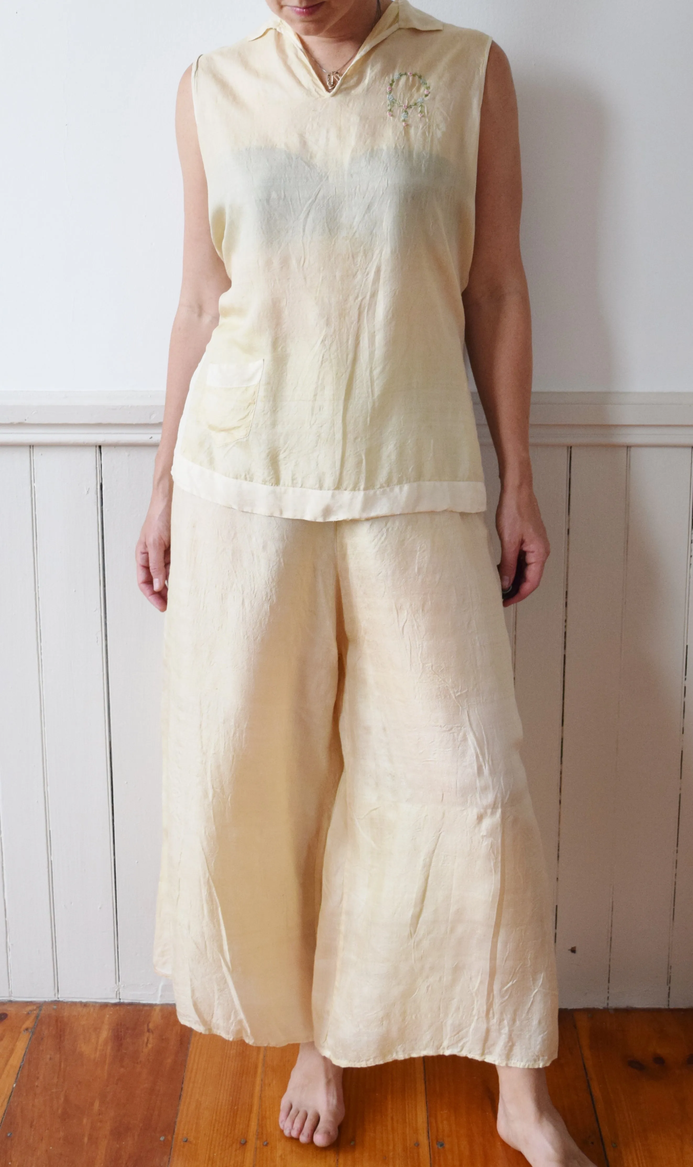Silk Pongee Lounge Set | 1920s/30s | L