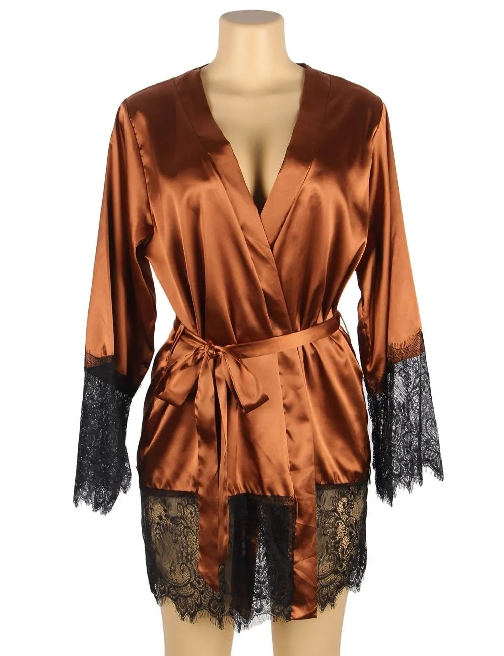 Silk Satin Lace Sexy Women Kimono Home Pajamas Egypt