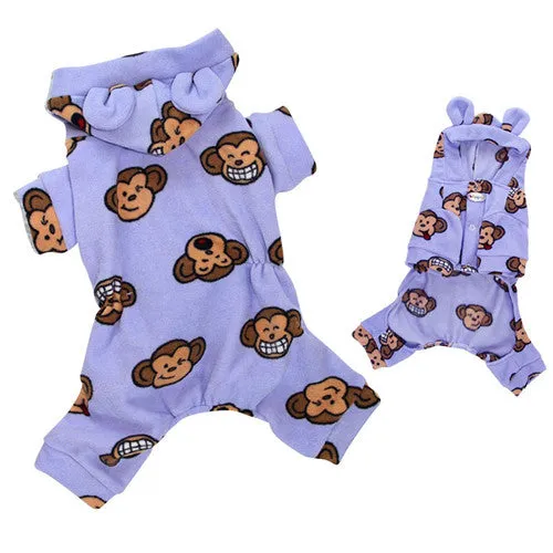 Silly Monkey Hooded Pajamas — Lavender