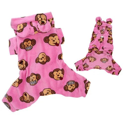 Silly Monkey Hooded Pajamas — Pink