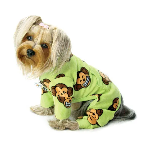Silly Monkey Turtleneck Pajamas — Lime